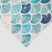 水のターコイズの大理石の人魚の魚スケール 薄葉紙 (詳細)