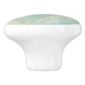 水のティール(緑がかった色)の輝き セラミックノブ (側面)