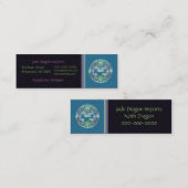 水のドラゴンの円形浮彫り スキニー名刺 (正面/裏面)