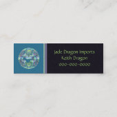 水のドラゴンの円形浮彫り スキニー名刺 (裏面)