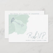 水のハイビスカスの花の熱帯ビーチ結婚式RSVP 出欠カード (正面/裏面)