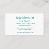 水のバイオリンの先生のシンプルなスタイルV53B 名刺 (裏面)