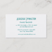 水のバイオリンの先生のシンプルなスタイルV53B 名刺 (裏面)