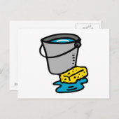 水のバケツとスポンジ ポストカード (正面/裏面)