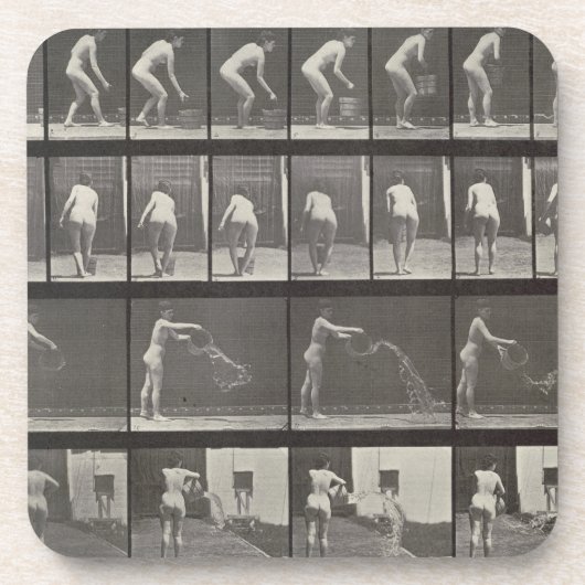 水のバケツを投げている女性はめっきします401をからの「 コースター (正面)