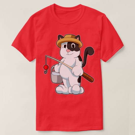 水のバケツを持つ猫 Tシャツ (デザイン正面)