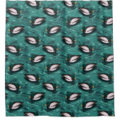 水のパターンで泳ぐマガード シャワーカーテン (正面)