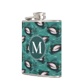 水のパターンで泳ぐマガード フラスク (左)