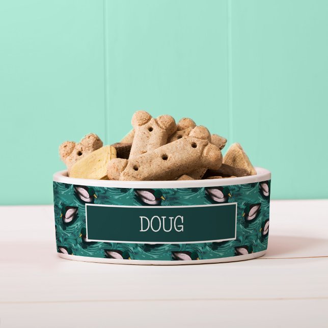 水のパターンで泳ぐマガード ボウル (Mallards Pattern Dog Bowl)