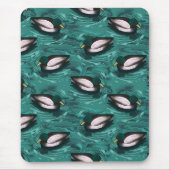 水のパターンで泳ぐマガード マウスパッド (正面)