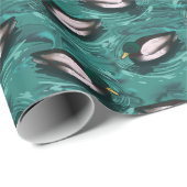 水のパターンで泳ぐマガード ラッピングペーパー (ロールコーナー)