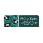 水のパターンで泳ぐマガード ラベル (正面)