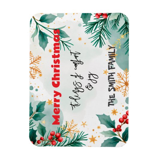 水のパーソナライズされた色の心地よいと喜びのタイディング マグネット (縦)