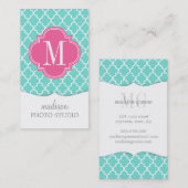 水のパーソナライズなモロッコのタイルの格子 名刺 (正面/裏面)