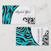 水のパーティーのプランナーのシマウマのプリントの情報通の名刺 名刺 (正面/裏面)