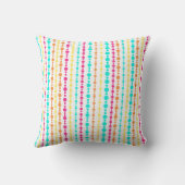 水のピンクの点のストライブ柄16" x16"枕 クッション (裏面)