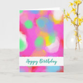 水のファンシー色の誕生日カード カード (黄色い花)