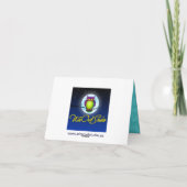 水のブラウンの白い花のダマスク織のサンキューカード サンキューカード (裏面)