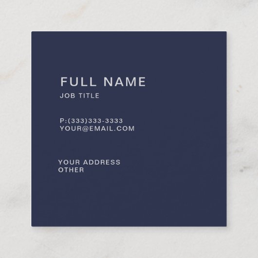 水のブラシストローク スクエア名刺 (裏面)