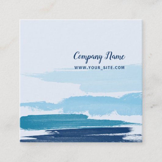 水のブラシストローク スクエア名刺 (正面)