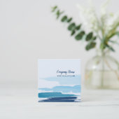 水のブラシストローク スクエア名刺 (スタンド正面)