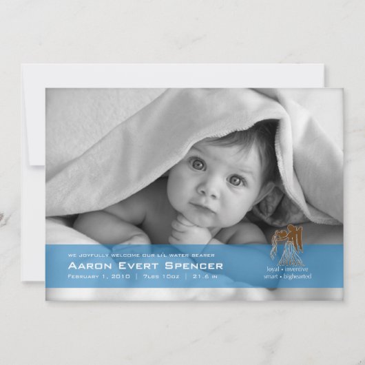 水のベアラフォト誕生のお知らせ 案内状 (正面)