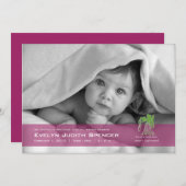 水のベアラフォト誕生のお知らせ 案内状 (正面/裏面)