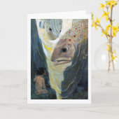 水のベビーと魚,ジェシー・ウィルコック・スミス カード (黄色い花)