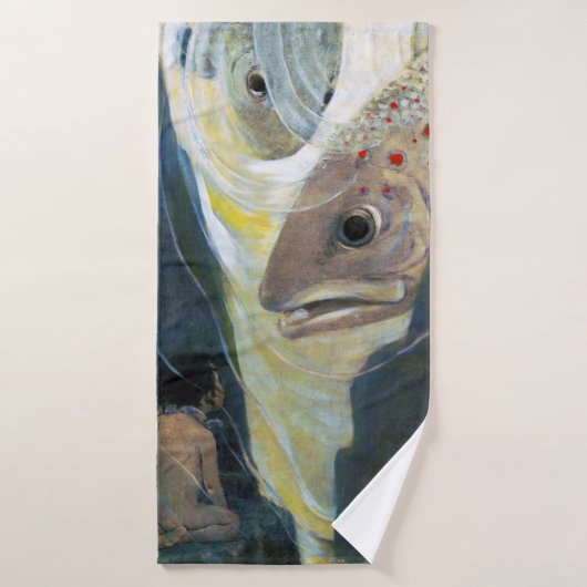 水のベビーと魚，ジェシー・ウィルコック・スミス バスタオル (バスタオル)