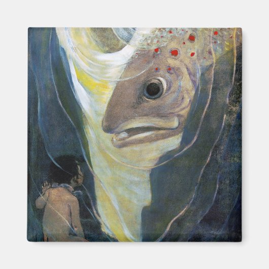 水のベビーと魚,ジェシー・ウィルコック・スミス マグネット (正面)