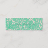 水のペイズリーパターンモダンで細い名刺 スキニー名刺 (裏面)