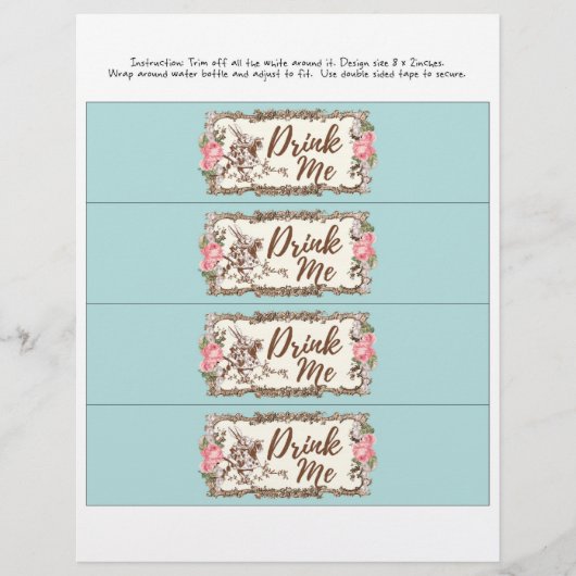 水のボトル私を飲む – wonderland drinkのアリス チラシ