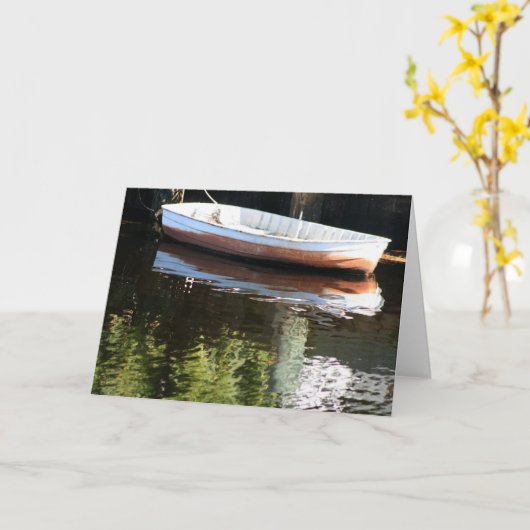 水のボート カード (黄色い花)