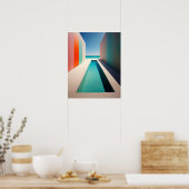 水のミニマルなプール ポスター (キッチン)