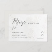水のモダン色のテクスチャウェディングRSVP 出欠カード (正面/裏面)