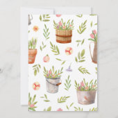 水のモダン色の庭のパーティー赤ちゃんシャワー 招待状 (裏面)