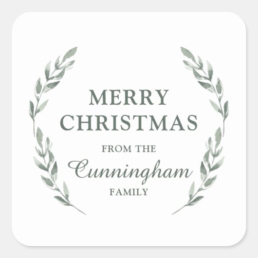 水のモダン色の葉の休日 スクエアシール (正面)