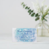 水のモダン色の音楽ノート 名刺 (スタンド正面)