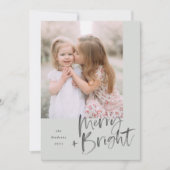 水のモダン色スクリプトSage Green明メリーるい シーズンカード (正面)