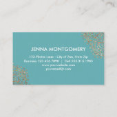 水のヨガのインストラクターのBoho |のデイジーの金ゴールドの曼荼羅 名刺 (裏面)