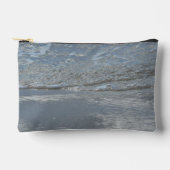 水のラッピングビーチ抽象芸術写真 アクセサリーポーチ (正面)