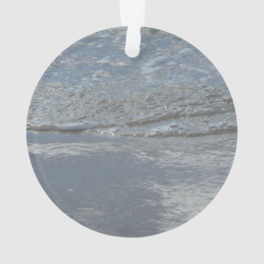 水のラッピングビーチ抽象芸術写真 オーナメント (裏面)