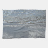 水のラッピングビーチ抽象芸術写真 キッチンタオル (横)