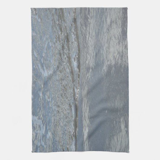 水のラッピングビーチ抽象芸術写真 キッチンタオル (縦)