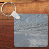 水のラッピングビーチ抽象芸術写真 キーホルダー (正面)