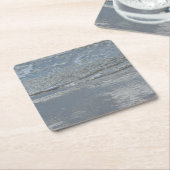 水のラッピングビーチ抽象芸術写真 スクエアペーパーコースター (アングル)