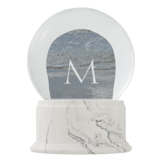 水のラッピングビーチ抽象芸術写真 スノーグローブ (正面)