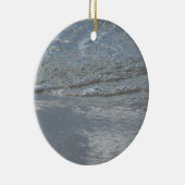 水のラッピングビーチ抽象芸術写真 セラミックオーナメント (右)