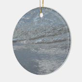水のラッピングビーチ抽象芸術写真 セラミックオーナメント (左)