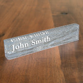 水のラッピングビーチ抽象芸術写真 デスクネームプレート (側面)